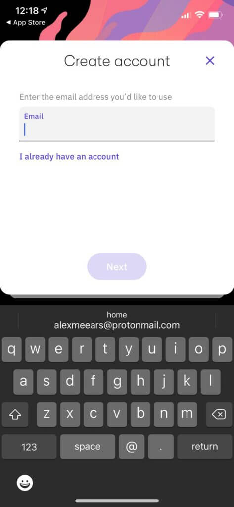 input your email