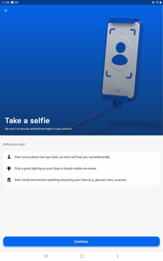 Take a selfie Revolut